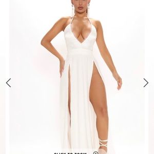 Fashion nova White Secy Maxi Dress
